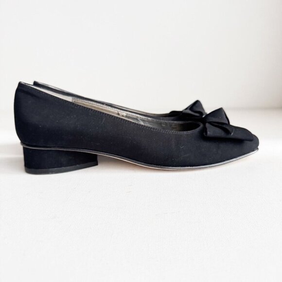 Vintage Ros Hommerson Bow Detail Fabric Upper Flats 8.5S - Picture 2 of 8